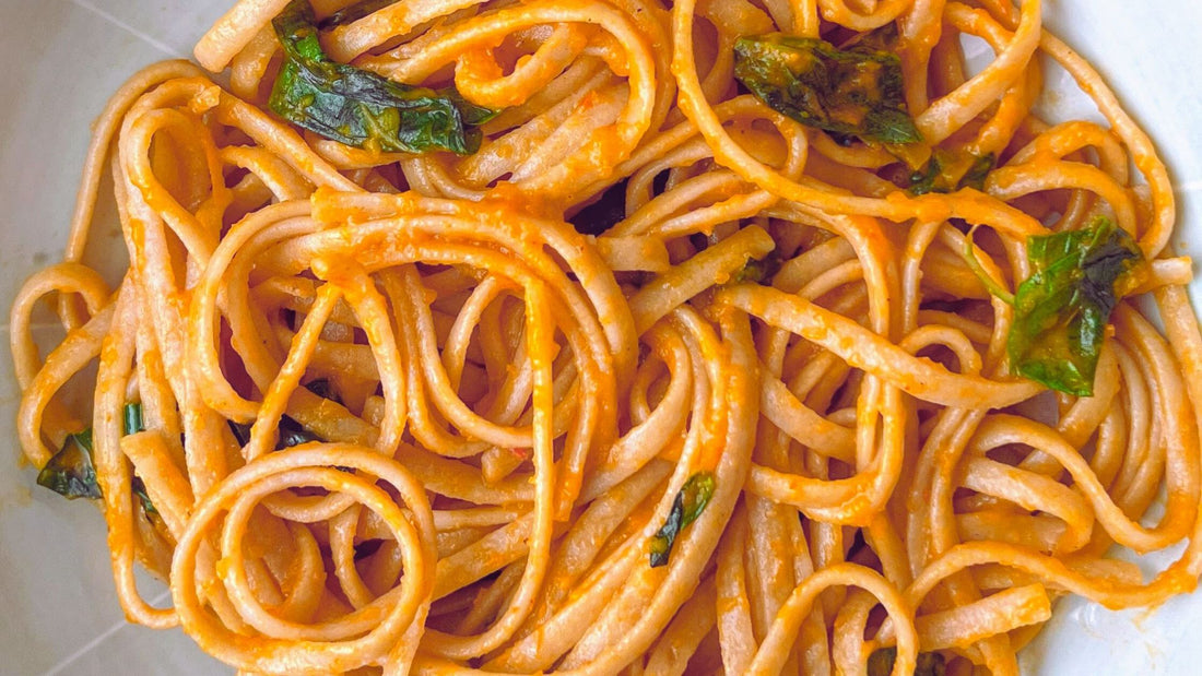 Whole Wheat Spaghetti in Tomato Basil Sauce
